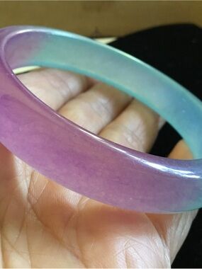Purple & Light Blue Jade Bangle Bracelet - Women Jewelry